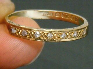 9ct Gold 9k Gold Vintage Diamond Art Deco Eternity Ring Size N