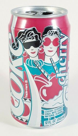 Vintage 80s Cherry Coke Coca Cola Can,  Collector 