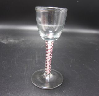 Antique Colour Twist Stem Wine Glass - 18th Century