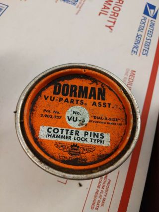 Vintage Dorman Products cotter pin Garag Assortment plastic can tin container vu 3