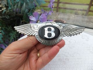 Vintage Bentley Mkvi Mk6 R Type Car Radiator Badge Metal Silver Wings