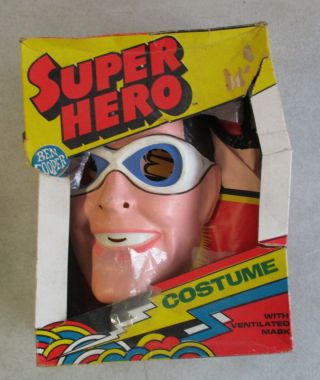 W/box Vintage Ben Cooper Dc Superhero Plastic Man Costume With Ventilated Mask