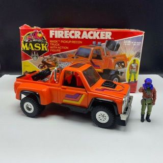 Mask Kenner Vintage Firecracker Pickup Truck M.  A.  S.  K.  Action Figure Toy Box Vtg