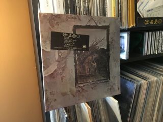 Rare Led Zeppelin - Iv /zoso Cat Sd 7208 Track Sticker On Front