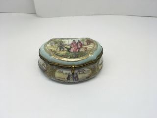 Signed Sevres Antique French Hand Painted Porcelain Trinket Box
