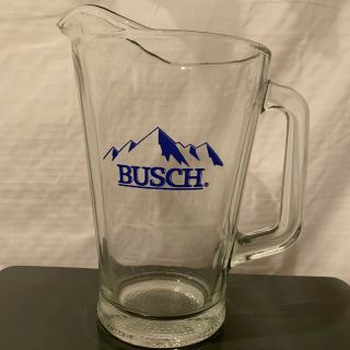 Anheuser Busch Beer Vintage Glass Pitcher Blue Mountain Logo See Photos 