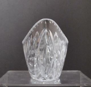 Vintage Cut Etch Lead Crystal Clear Centerpiece Oval Fruit Bowl 15 1/2 