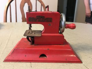 Kayanee Sew Master Miniature Hand Crank Child’s Toy Sewing Machine - Red