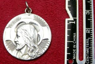 Us Navy Chaplains Vintage Wwii Sterling Silver Dog Tag Face Of Jesus Medal Cross