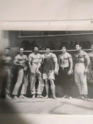 Vintage Bodybuilders Posing In Front Of Vince Girondas Gym Mozee Photo