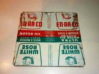 Motor Oil Can Empty Quart Gas Sign Vintage White Rose Maple Syrup Sap Lid