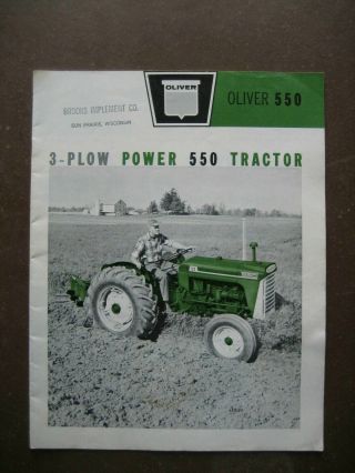 Vintage 1962 Oliver 550 Tractor Sales Brochure Diesel 3 - Plow