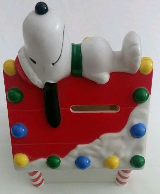 Snoopy Peanuts Whitmans Candy Candies Collectible Christmas Money Piggy Bank