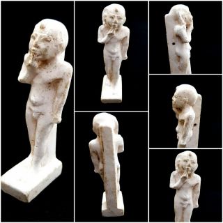Rare Ancient Egyptian Amulet Horus The Child Statue Antique Figure Egypt Carved