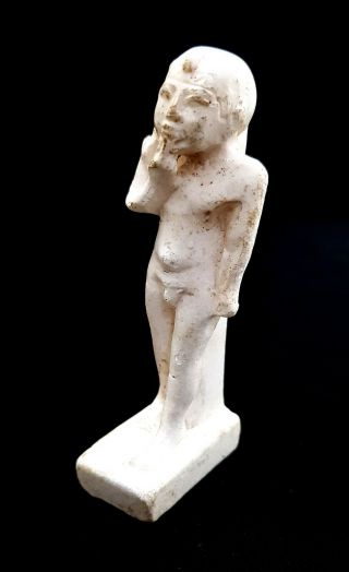 RARE ANCIENT EGYPTIAN AMULET HORUS THE CHILD STATUE ANTIQUE FIGURE EGYPT CARVED 3