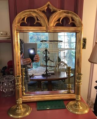 19thC Style American Gothic Revival Gilt Mirror 2