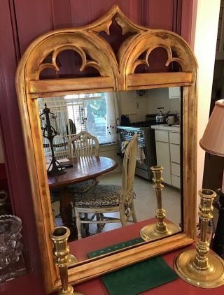 19thC Style American Gothic Revival Gilt Mirror 3