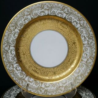 Antique Set of 10 Gold Encrusted German Bavarian Porcelain Cabinet Plates 3