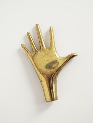 Vintage Modern Brass Hand Paper Weight Carl Aubock Hagenauer Style