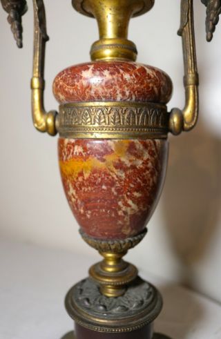 antique ornate carved marble gilt bronze figural urn vase electric table lamp 3
