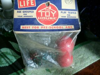 Vintage " The Toy House " Ball & Jacks In Package