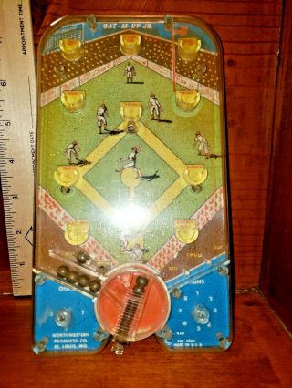 Vintage 1950s Baseball Pinball Game/bat - M - Up Jr Northwestern Products