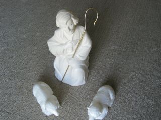Vintage Shepard And Lambs Christmas Blow Mold Set
