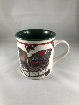 Potpourri Press Victorian Sleigh Mug 1992 Vintage Christmas Decor