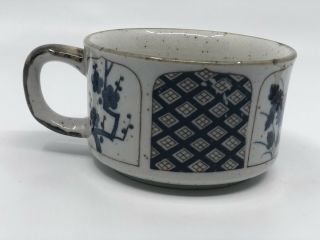 Otagiri Stoneware Blue/brown Speckled Soup Coffee Mug Trellis Floral Omc Sticker