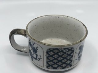 Otagiri Stoneware Blue/Brown Speckled Soup Coffee Mug Trellis Floral OMC Sticker 2