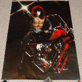 Kiss Vtg Band Paul Stanley Chopper Motorcycle Poster 1978 Wizard Genius Aucoin