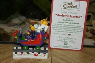 Simpsons Christmas Express " Geriatric Express " Hamiltonr Resin Train Statue