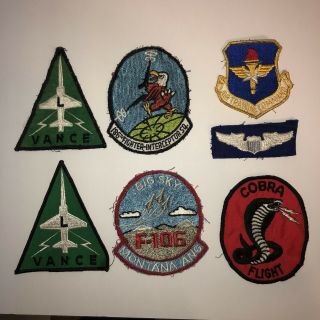 Us Military Air Force Usaf 186 Fighter Interceptor Sq.  Uniform Patch,  6 Others