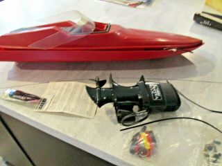 Vintage Robbe Prinzess Rc Boat Model Kit In Red No.  1010 Roqua Motor - Parts