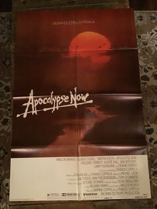 Vintage 1979 “ Apocalypse Now “ Movie Poster Full Sheet 41x27 Inch Rare
