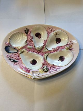 Antique Union Porcelain (upw) Oyster Plate,  Clam Shape
