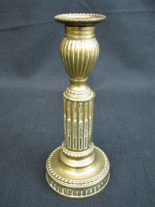 PAIR Early 19th Century French Louis XVI Style Brass Candlesticks; C.  1815 2
