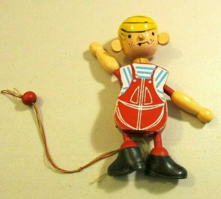Vintage Wooden Dennis The Menace Marionette Puppet Doll,  Jointed,  Japan