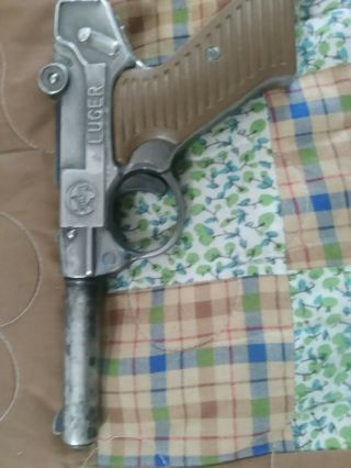 Rare Vintage Old Coibel Luger Made In Spain Single Action Trigger Pistol Cap Gun