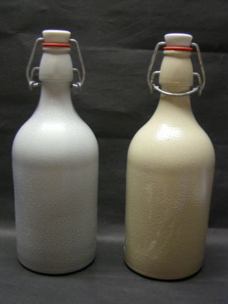 9 Vintage Ceramic Stoneware Mkm.  5 L Beer Bottles Flip Top Ceramic Lids Germany