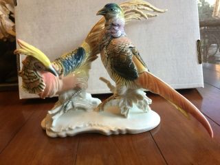 Karl Ens,  Volkstedt,  Germany Porcelian Bird Group Figurine 1900 - 1940
