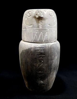 Egyptian Horus Canopic Jar Gods Imsety Sons Statue God Falcon Figurine Ancient