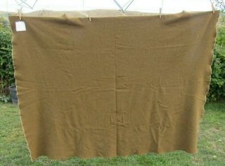 Vintage US Army Wool Blanket Olive Green 54 