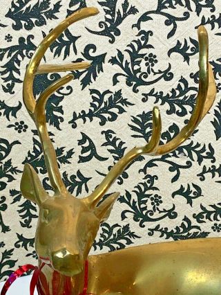 Brass Buck Deer 17” Figurine Statue Vintage Mid Century Rosenthal Netter Hollow 2