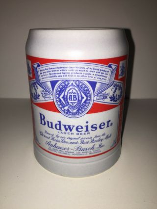 Vintage Budweiser Beer Lager Ceramic Mug/stein Bud