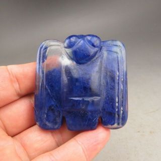 Chinese Jade,  Natural Blue Crystal,  Hongshan Culture,  Eagle,  Pendant F70