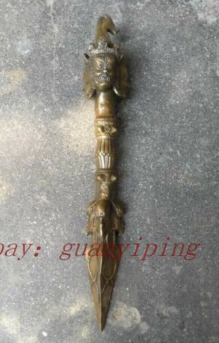 Vintage Handmade Exquisite Tibetan Buddhism Bronze Exorcism Tools Dharma - Vessel