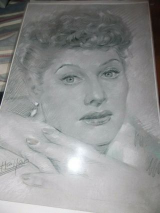 Lucille Ball Portrait (i Love Lucy Show) By Haiyan Black And White 11x17