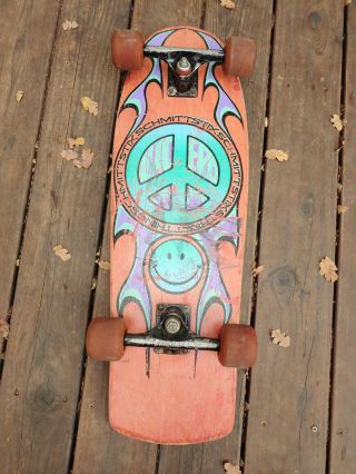 1980s Schmitt Stix John Lucero Rare Vintage Skateboard Deck Smiley Face Peace