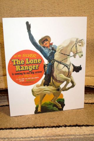 Lone Ranger Tabletop Display Standee Movie Poster 8 1/2 " X 10 1/2 " Tall
